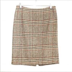 Talbots Petites Plaid Wool Blend Pencil Skirt 4P